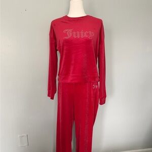 NWT Juicy Couture Red Velour Sweat Set